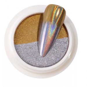 Polvo Holográfico Dorado y Plata