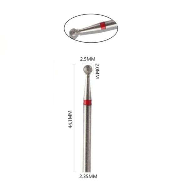 Fresa para Manicura Russa Punta Redonda F - 2,5mm
